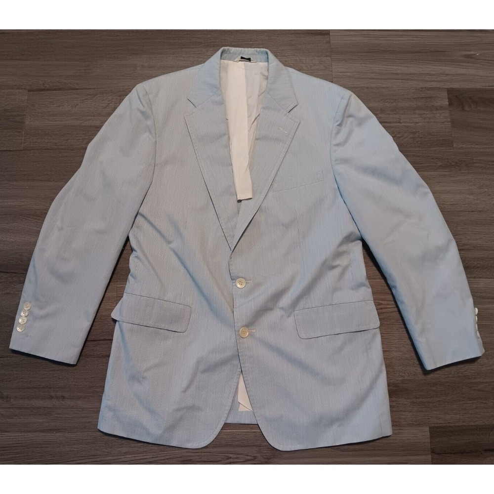 Haspel Men's Blue & White Pinstriped Sport Coat‎ Blazer Size 40R
